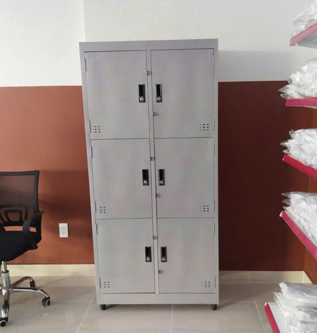 Tủ locker 6 cửa – gọn, dễ bố trí